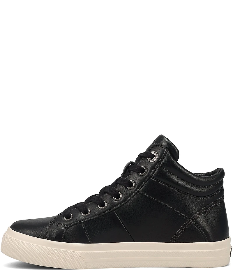 Taos Footwear Winner High Top Leather Side Zip Sneakers