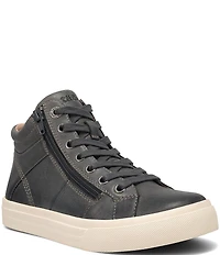 Taos Footwear Winner High Top Leather Side Zip Sneakers