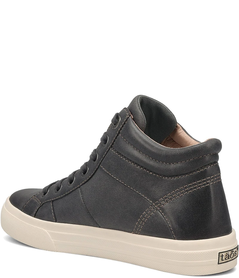 Taos Footwear Winner High Top Leather Side Zip Sneakers