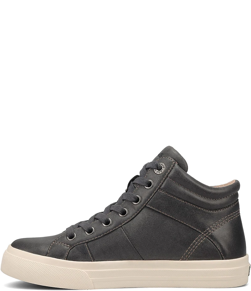 Taos Footwear Winner High Top Leather Side Zip Sneakers