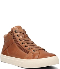 Taos Footwear Winner High Top Leather Side Zip Sneakers