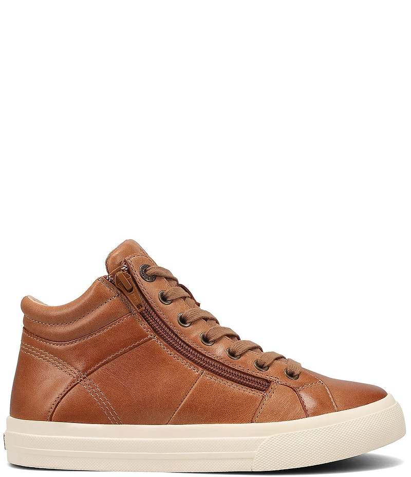 Taos Footwear Winner High Top Leather Side Zip Sneakers