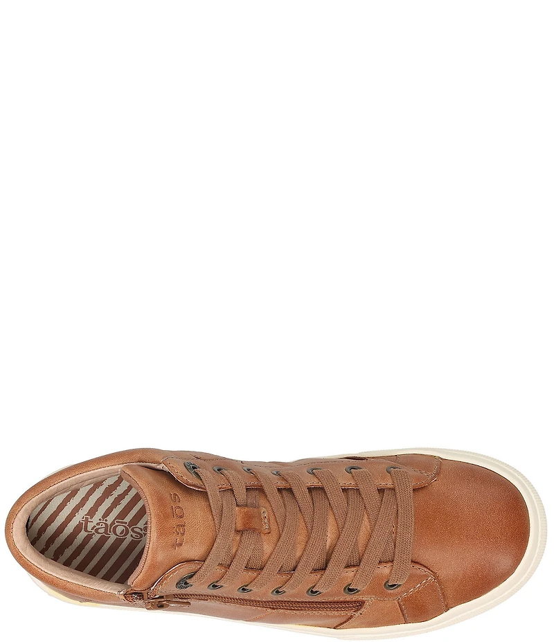Taos Footwear Winner High Top Leather Side Zip Sneakers