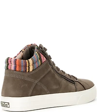 Taos Footwear Winner High Top Nubuck Patterned Side Zip Sneakers