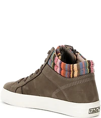 Taos Footwear Winner High Top Nubuck Patterned Side Zip Sneakers