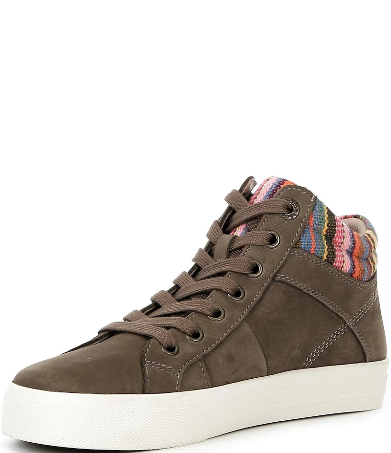 Taos Footwear Winner High Top Nubuck Patterned Side Zip Sneakers
