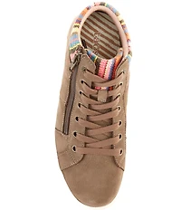 Taos Footwear Winner High Top Nubuck Patterned Side Zip Sneakers