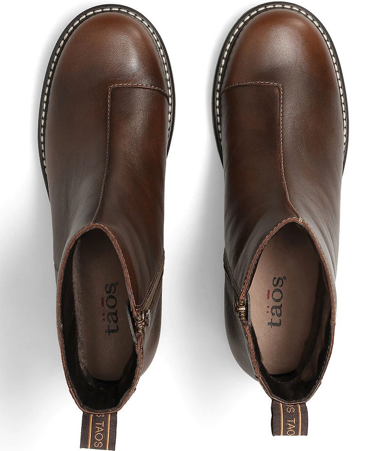 Taos Footwear Women's Uptown Leather Faux Fur Lined Booties
