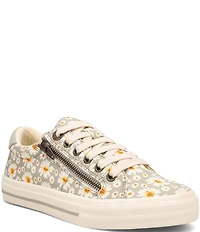Taos Footwear Z-Soul Daisy Print Canvas Zip Detail Sneakers