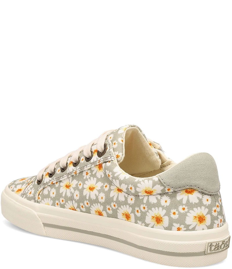 Taos Footwear Z-Soul Daisy Print Canvas Zip Detail Sneakers