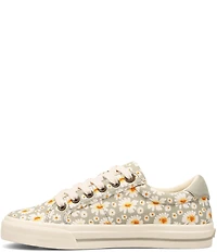 Taos Footwear Z-Soul Daisy Print Canvas Zip Detail Sneakers