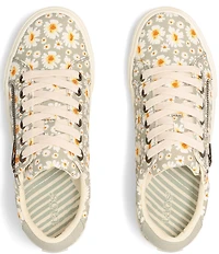 Taos Footwear Z-Soul Daisy Print Canvas Zip Detail Sneakers