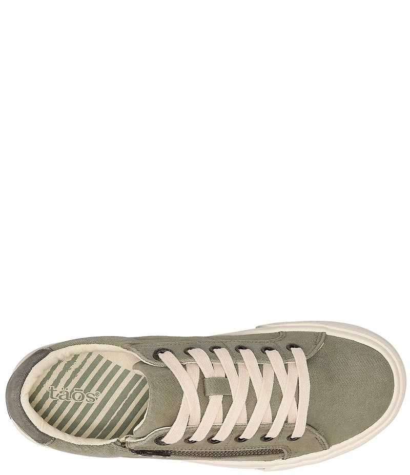 Taos Footwear Z-Soul Canvas Zip Detail Sneakers