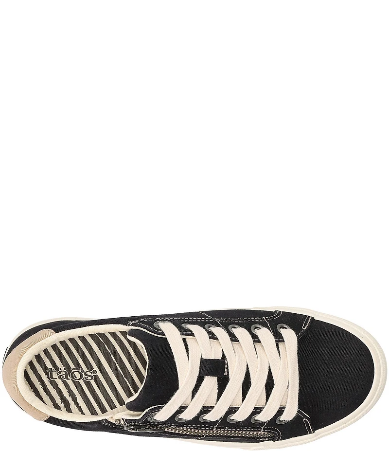 Taos Footwear Z-Soul Canvas Zip Detail Sneakers