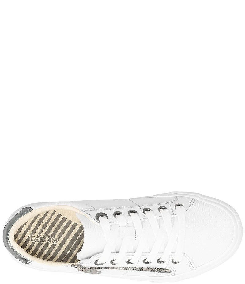 Taos Footwear Z-Soul Canvas Zip Detail Sneakers