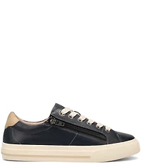Taos Footwear Z-Soul Lux Leather Zip Platform Sneakers