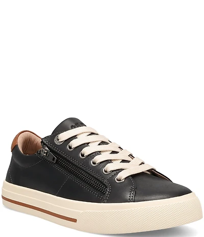 Taos Footwear Z-Soul Lux Leather Zip Platform Sneakers
