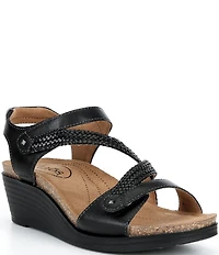 Taos Footwear Zecret Leather Wedge Sandals