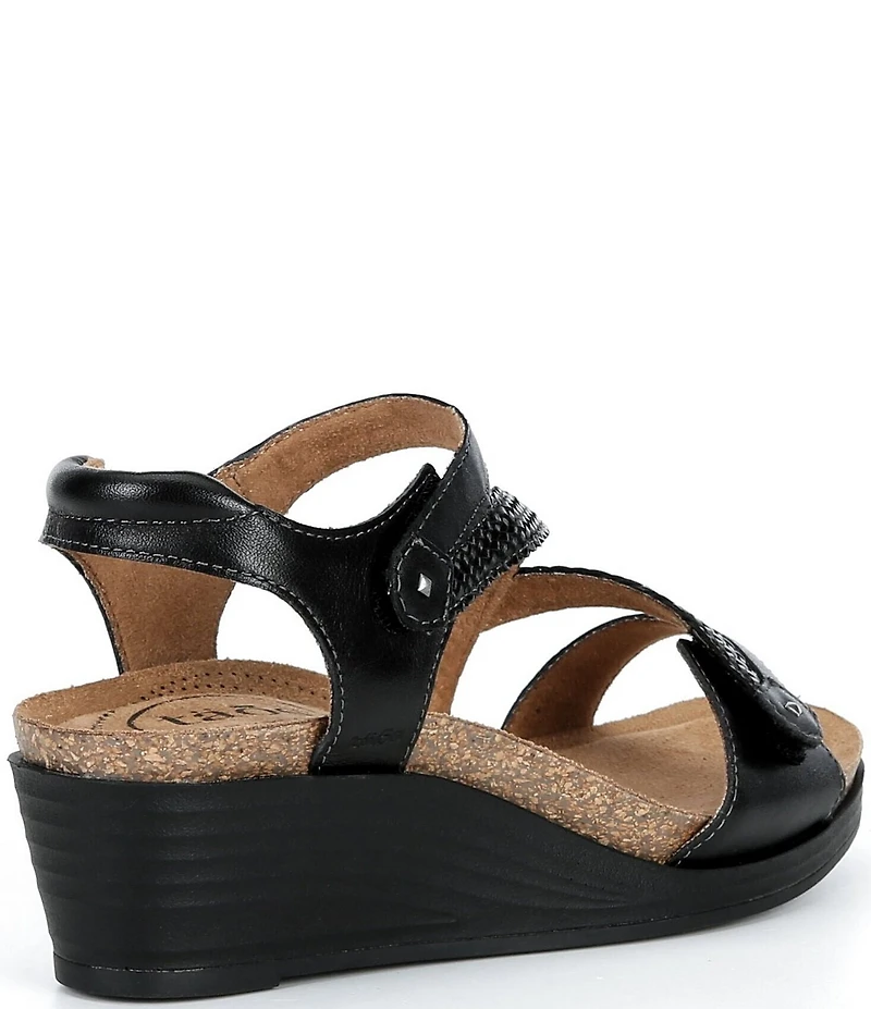 Taos Footwear Zecret Leather Wedge Sandals