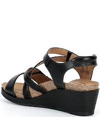Taos Footwear Zecret Leather Wedge Sandals