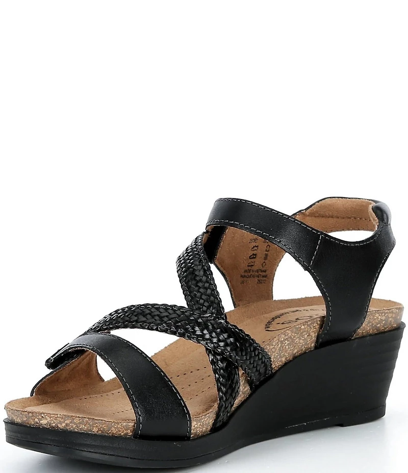 Taos Footwear Zecret Leather Wedge Sandals