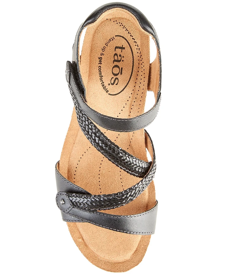Taos Footwear Zecret Leather Wedge Sandals
