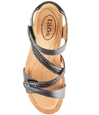 Taos Footwear Zecret Leather Wedge Sandals