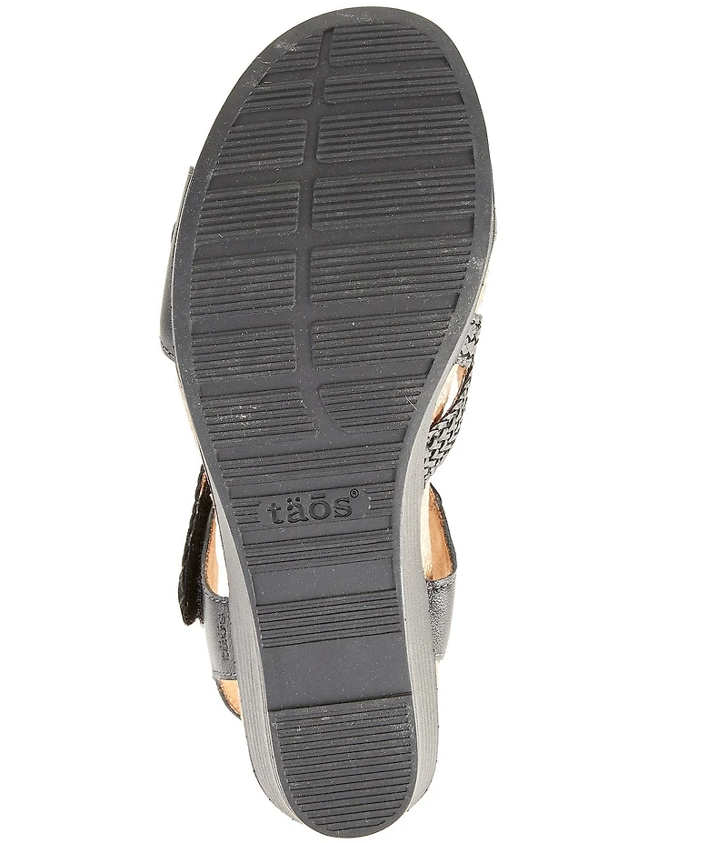 Taos Footwear Zecret Leather Wedge Sandals