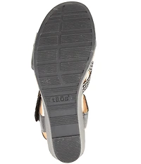 Taos Footwear Zecret Leather Wedge Sandals