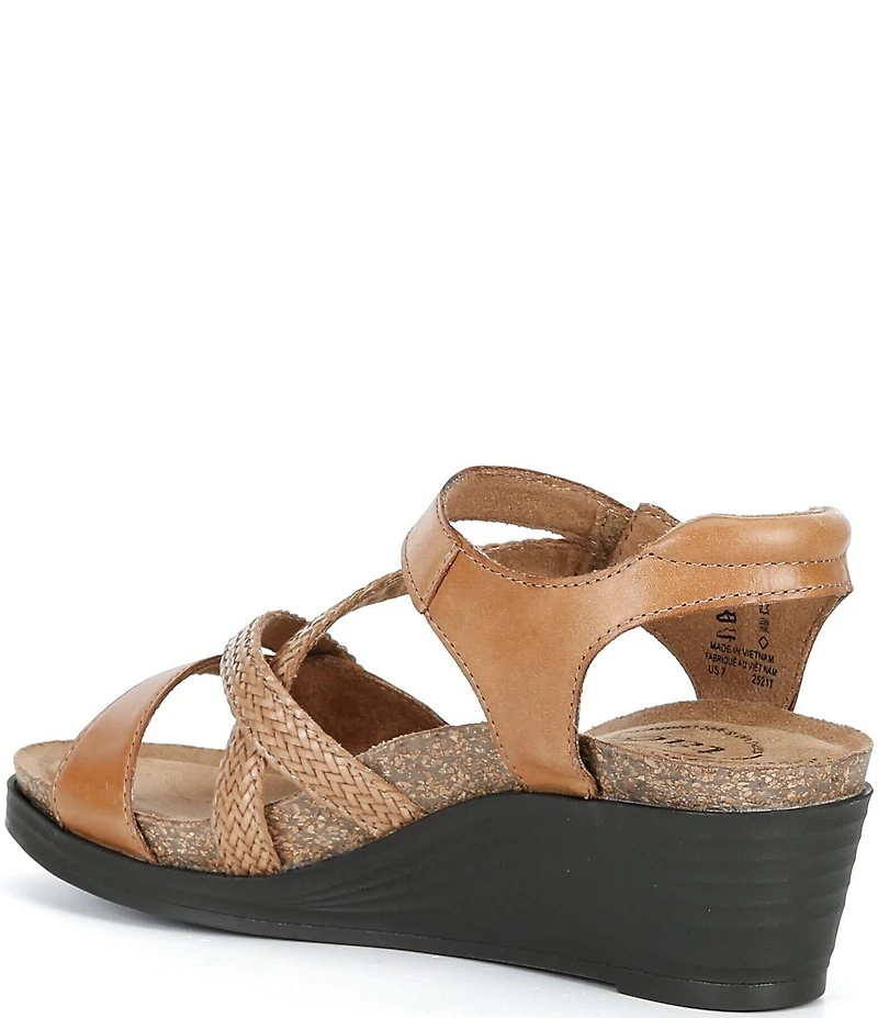 Taos Footwear Zecret Leather Wedge Sandals