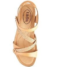 Taos Footwear Zecret Leather Wedge Sandals