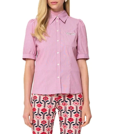 Tara Jarmon Celine Point Collar Short Sleeve Shirt