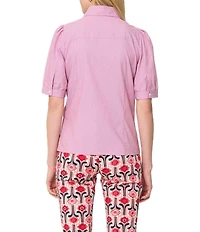 Tara Jarmon Celine Point Collar Short Sleeve Shirt