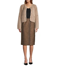 Tara Jarmon Gatsby Eyelash Round Neck Long Sleeve Button Front Cardigan