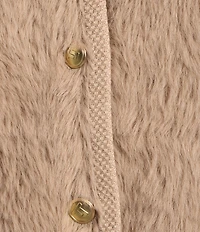 Tara Jarmon Gatsby Eyelash Round Neck Long Sleeve Button Front Cardigan