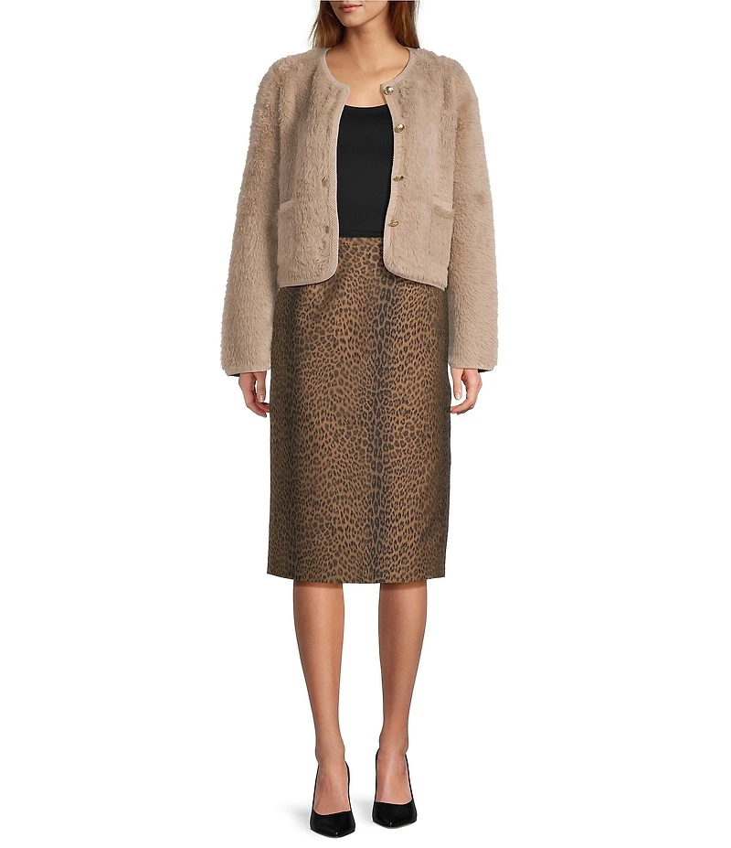 Tara Jarmon Jaden Leopard Print Pencil Skirt