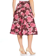 Tara Jarmon Joe Coordinating Floral Jacquard A-Line Midi Skirt