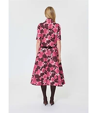 Tara Jarmon Joe Coordinating Floral Jacquard A-Line Midi Skirt