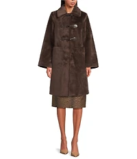 Tara Jarmon Maurizio Faux Fur Point Collar Long Sleeve Coat