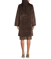 Tara Jarmon Maurizio Faux Fur Point Collar Long Sleeve Coat