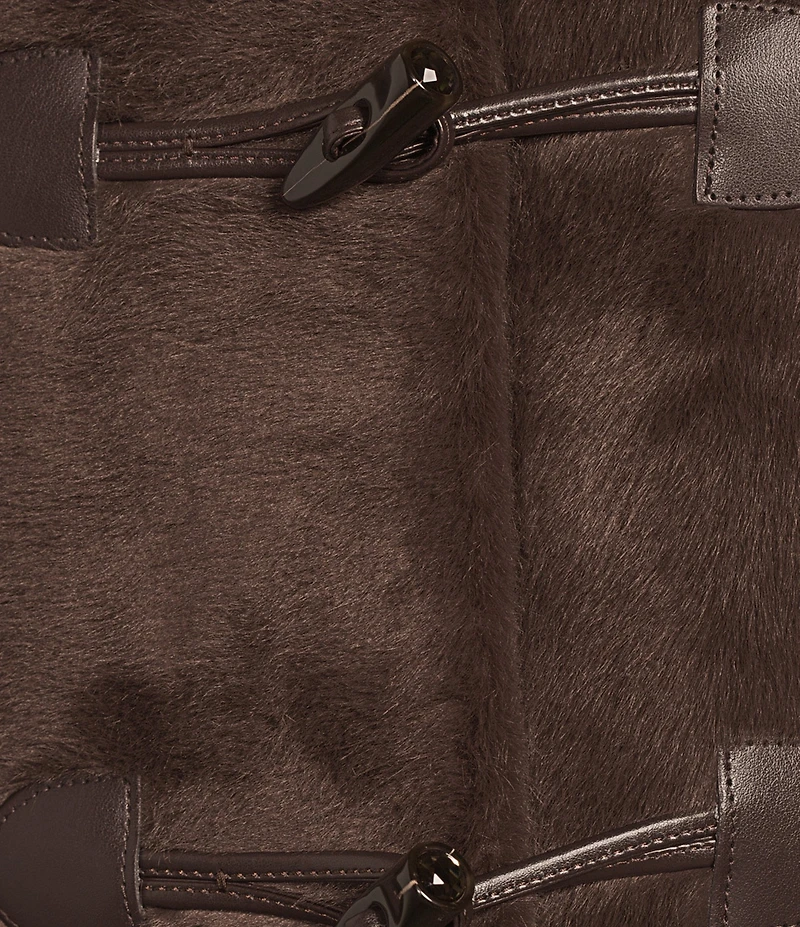 Tara Jarmon Maurizio Faux Fur Point Collar Long Sleeve Coat