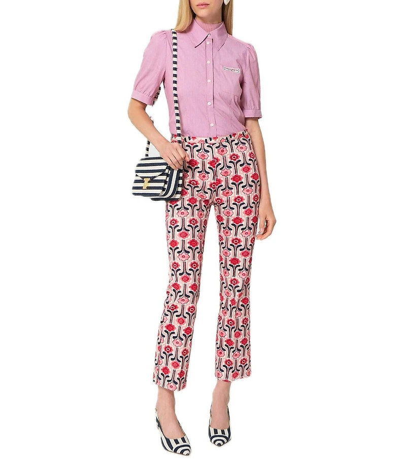 Tara Jarmon Paulino Floral Print Slim Ankle Pants