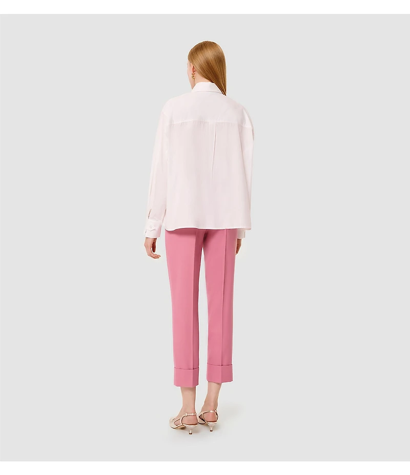 Tara Jarmon Philippa Flat Front Roll Cuff Cropped Pants