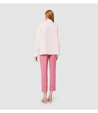 Tara Jarmon Philippa Flat Front Roll Cuff Cropped Pants