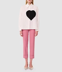 Tara Jarmon Philippa Flat Front Roll Cuff Cropped Pants