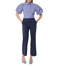 Tara Jarmon Pierre Denim Flare Leg Cropped Jeans