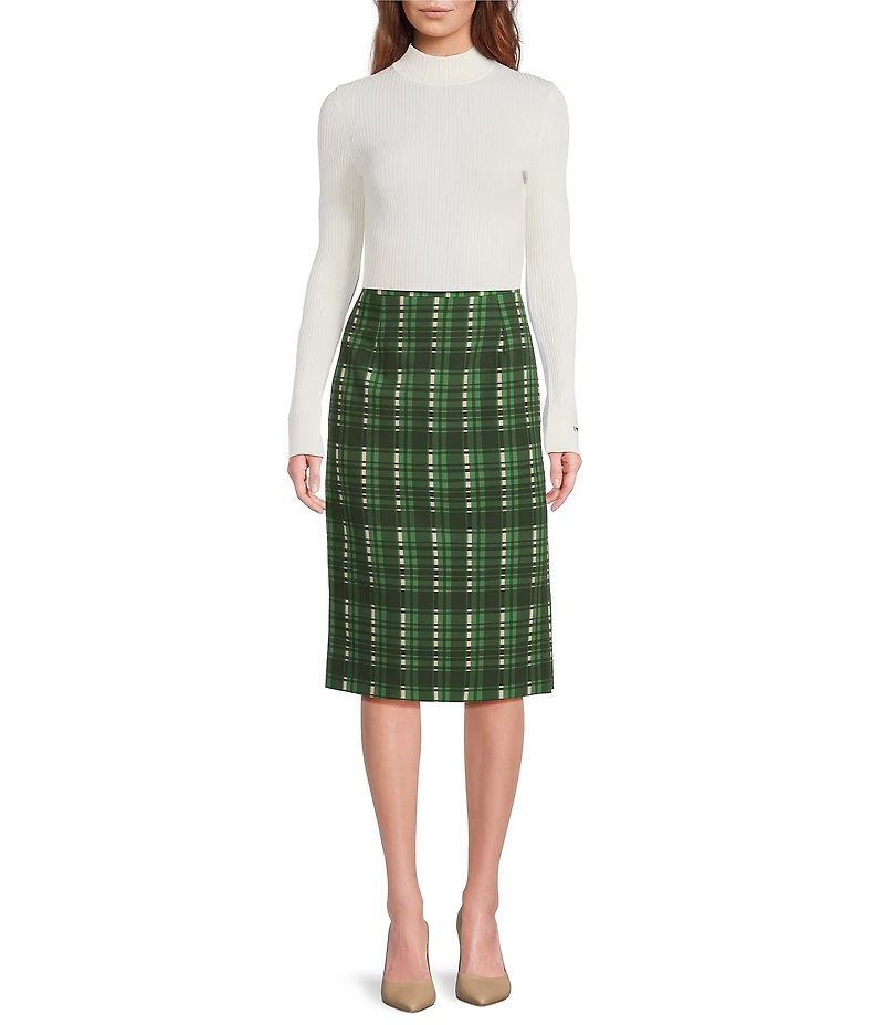 Tara Jarmon Prudie Ribbed Knit Mock Neck Long Sleeve Top