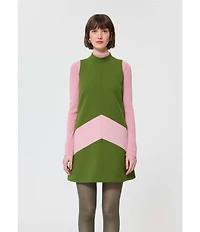 Tara Jarmon Prudie Ribbed Knit Mock Neck Long Sleeve Top