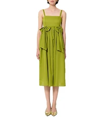 Tara Jarmon Renee Square Neck Sleeveless Bow Midi Dress