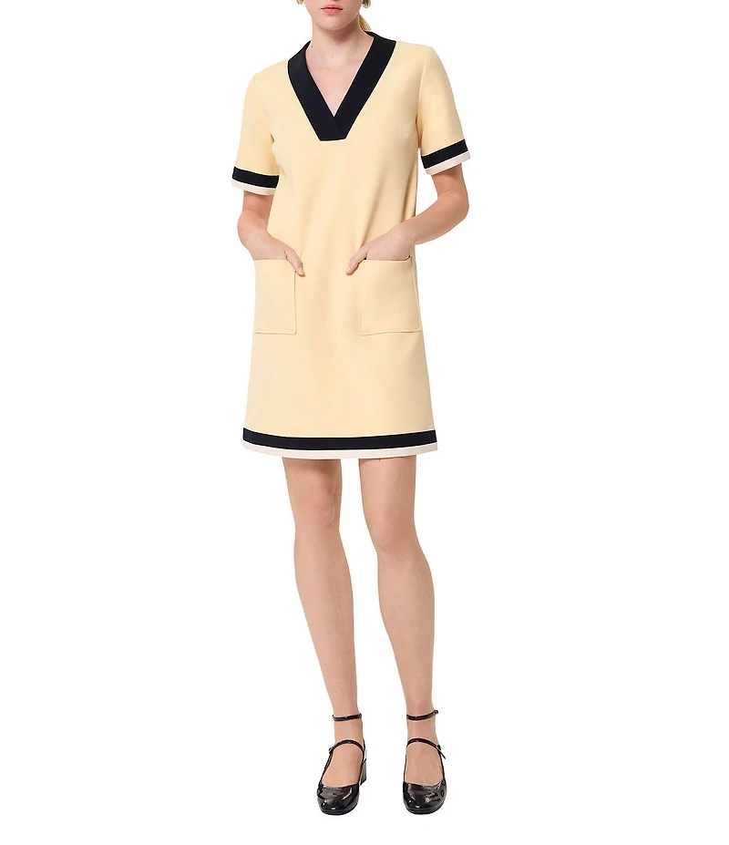 Tara Jarmon Reowa V-Neck Short Sleeve Mini Dress